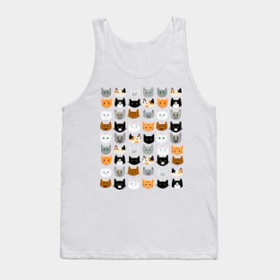 Cute Cats Pattern Calico,Tabby,Tuxedo,Ginger and Others Tank Top